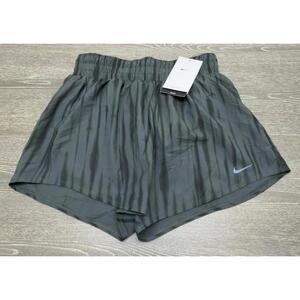 Nike Dri-Fit High Waist Anthracite Black Printed Shorts Women Size Small